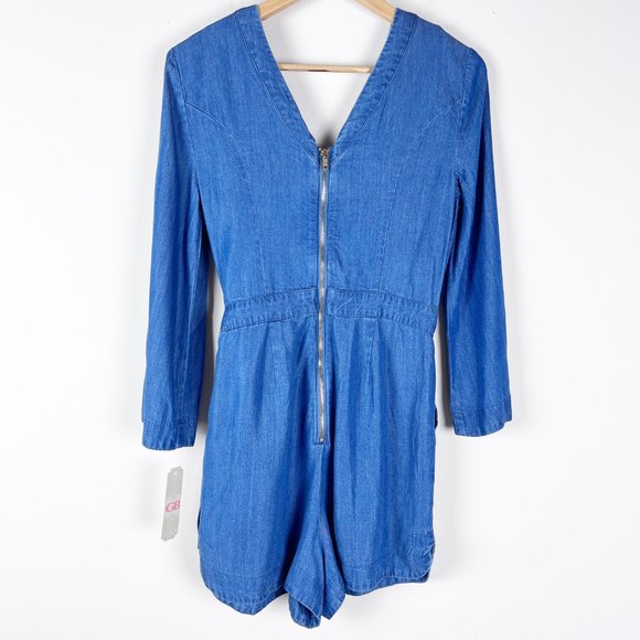 Gianni Bini Denim Romper Small NWT - Picture 2 of 5